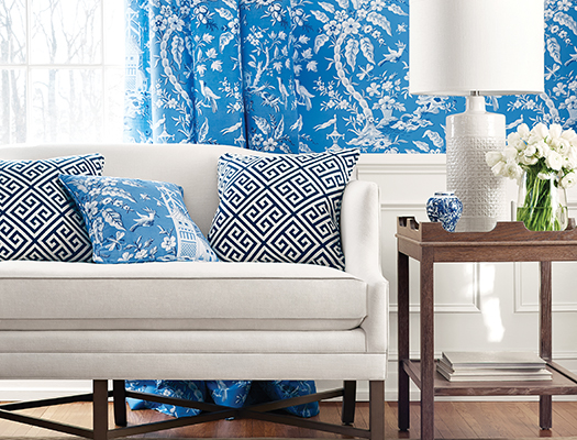 Thibaut Blue Floral Wallpaper