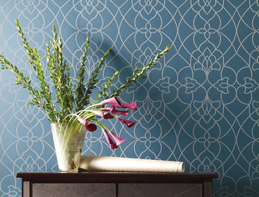 York Blue and Gold Wallcovering