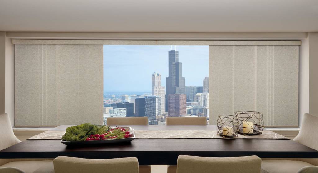 Hunter Douglas Skyline® Gliding Window Panels in a Summer Home near New York City, New York (NY)