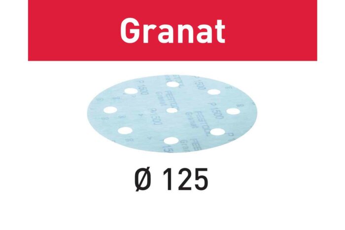 Abrasive sheet Granat STF D125/8 P1200 GR/50 - Gallery Image 1