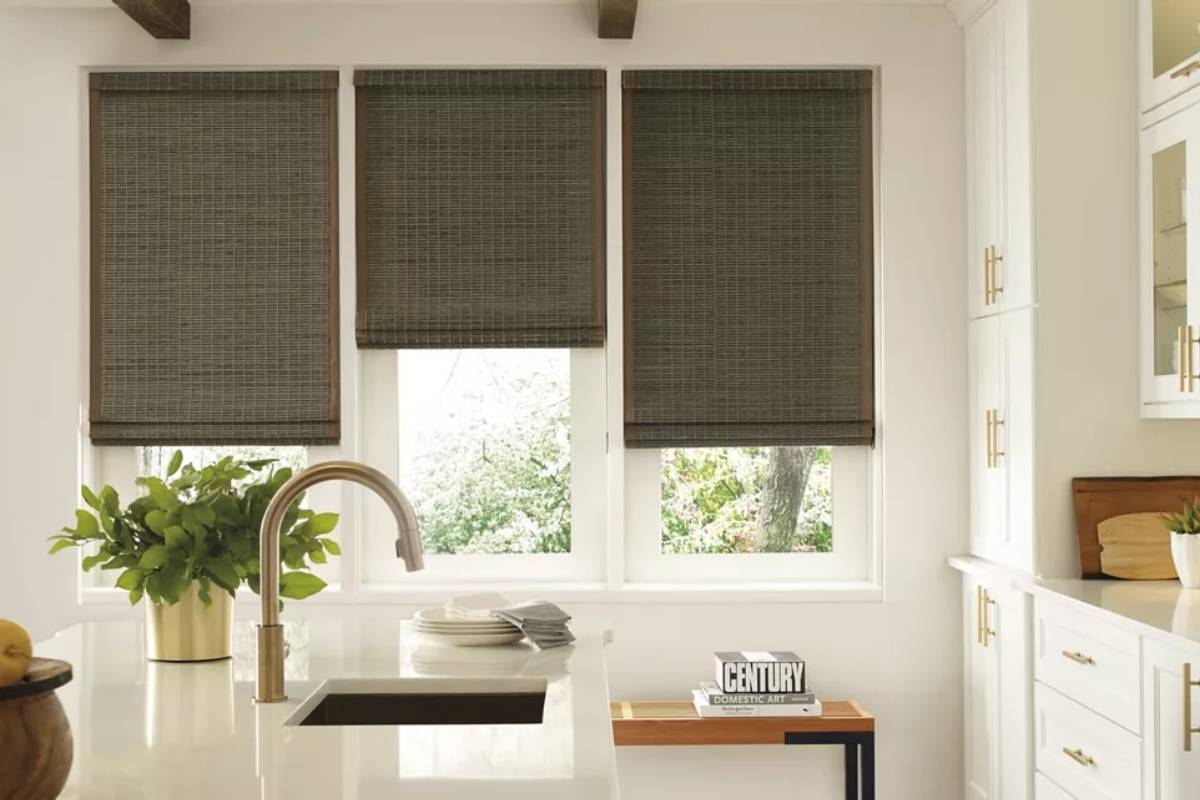 Hunter Douglas Provenance® Woven Wood Shades in a Kitchen