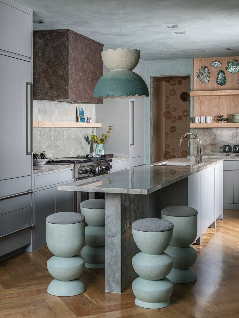 Portola Limewash Specialty Finish on Kitchen Walls and Ceiling near New York City